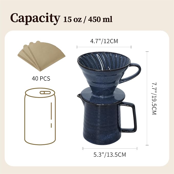 Vintage Ceramic Pour Over Coffee Maker - Image 6