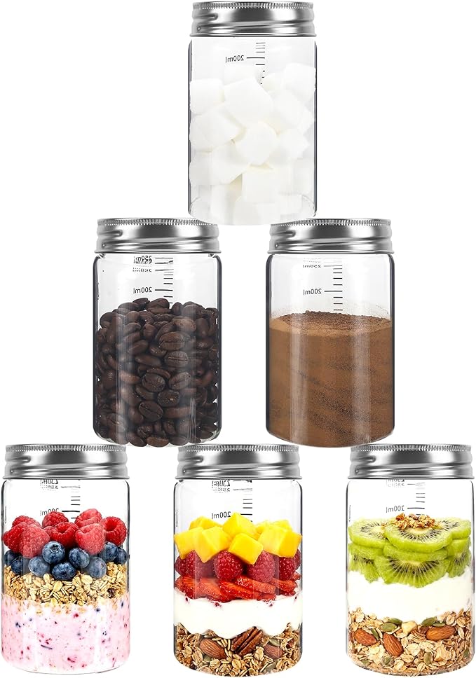 8 oz Small Glass Coffee Jars Spice Jar Round Storage Canister - Image 6