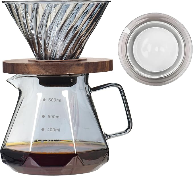 Upgrade Pour Over Coffee Maker - 20 OZ /600ML Borosilicate Glass Coffee Maker by COFISUKI