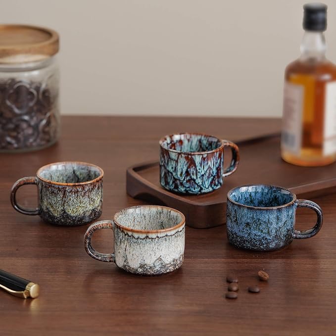 Espresso Cups Set of 2, Espresso Shot Cups, 2 ounce Ceramic Expresso Cups - Image 5