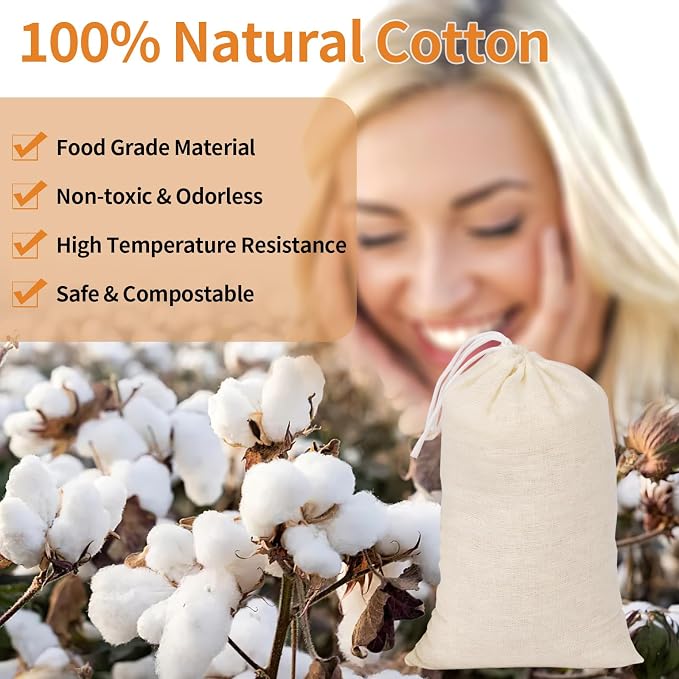 40 Pcs Empty Spice Bags for Cooking Soup, Reusable Tea Bags for Loose Tea - Image 3