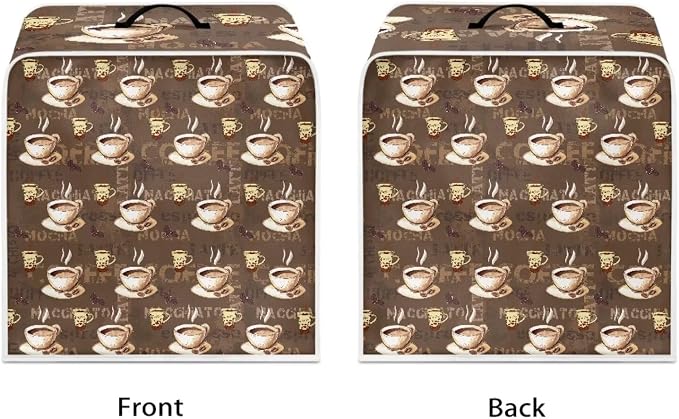 Coffee Cup Print Coffee Maker Dust Cover Small Kitchen Appliance Cover - Image 2