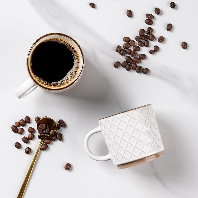 GBhome 6OZ Stackable Coffee Mugs, Ceramic Coffee Mugs - Image 3