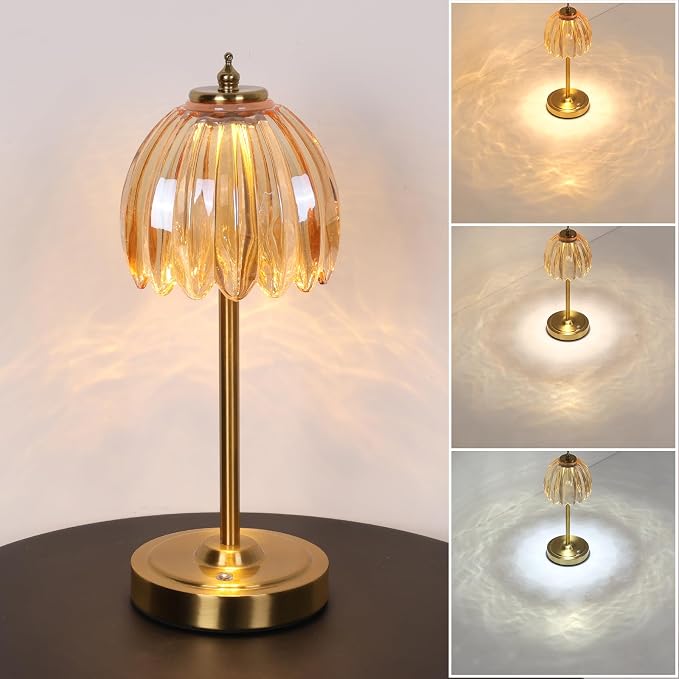 Shenmoyl Tulip Table Lamp with 5000mAh Battery & Touch Control, Cordless Table by Shenmoyl