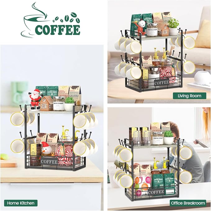 EsLuker.ly Coffee Mug Cup Holder Stand Bar Station Organizer - Image 6