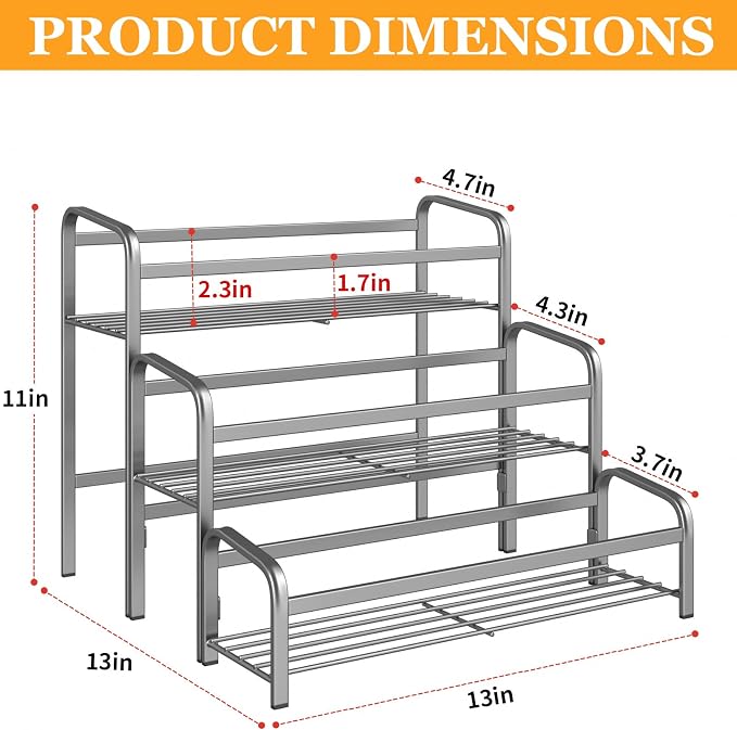 DTUQYX Coffee Syrup Organizer 3-Tier, 12 Bottles Capacity Coffee Syrup Rack - Image 2
