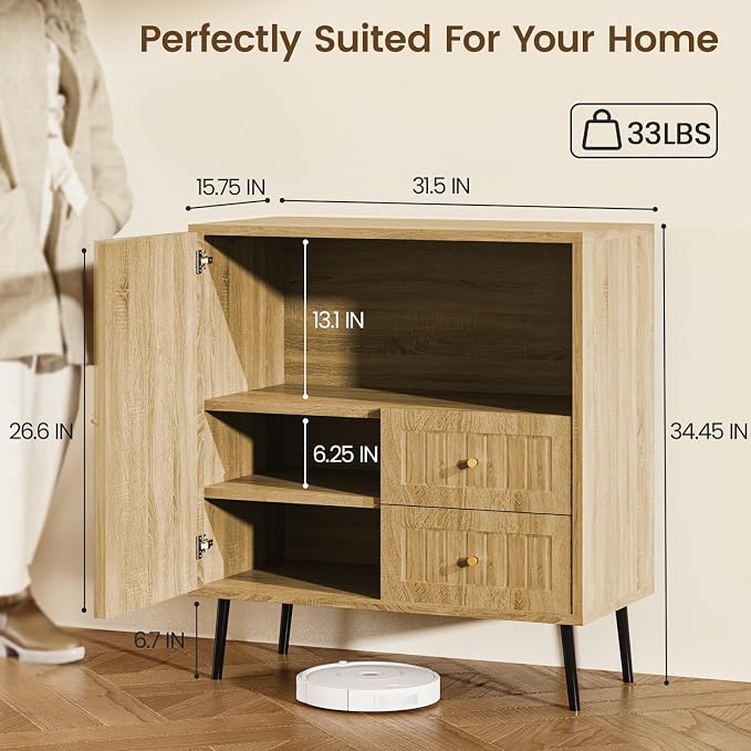 Wood Sideboard Cabinet - Image 2