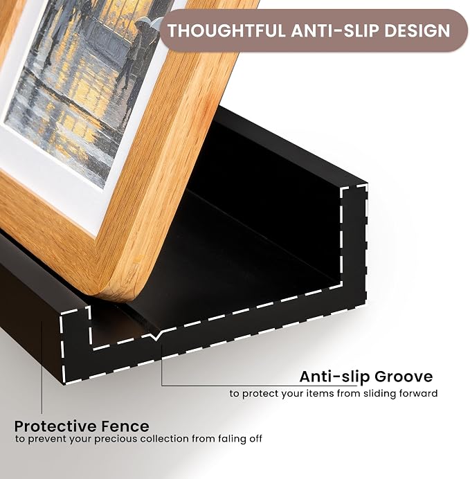 Acovy Long Floating Shelves for Wall, 48 inch Solid Wood Picture Ledge Shelf - Image 5