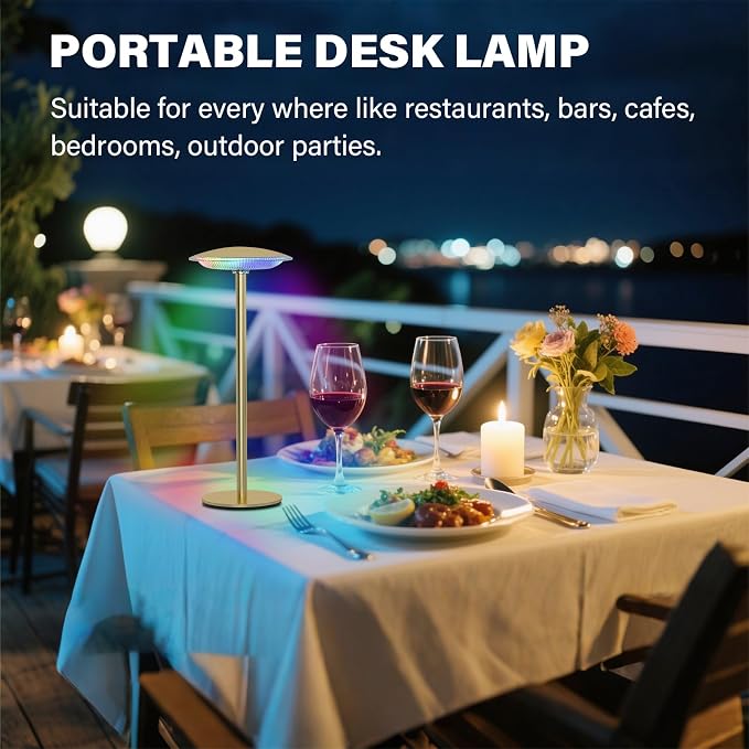 LED Cordless Table Lamp Rechargeable Battery Desk lamp, Brightness Dimmable - Image 3