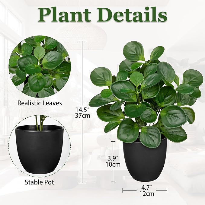 Villa Como 14.5" Artificial Plants Indoor Home Decor, Fake Potted Silk Plants - Image 2