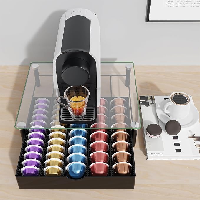 gianotter Crystal Tempered Glass Vertuo Pod Holder Drawer, Compatible - Image 2