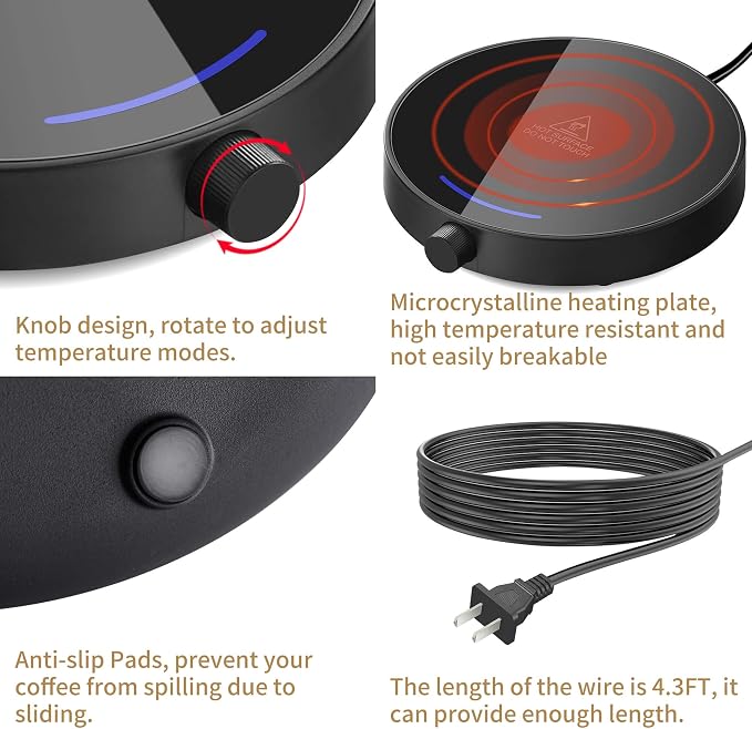 Coffee Mug Warmer for Desk 4H Auto Shut Off, Smart Coffee Cup Warmer - Image 3
