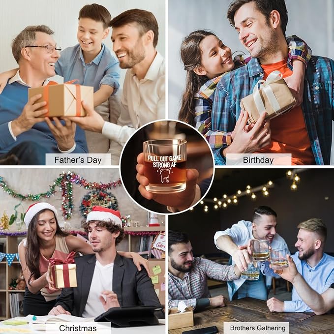 Pull Out Game Strong Af Whiskey Glass, Father's Day Anniversary Christmas Gifts - Image 6