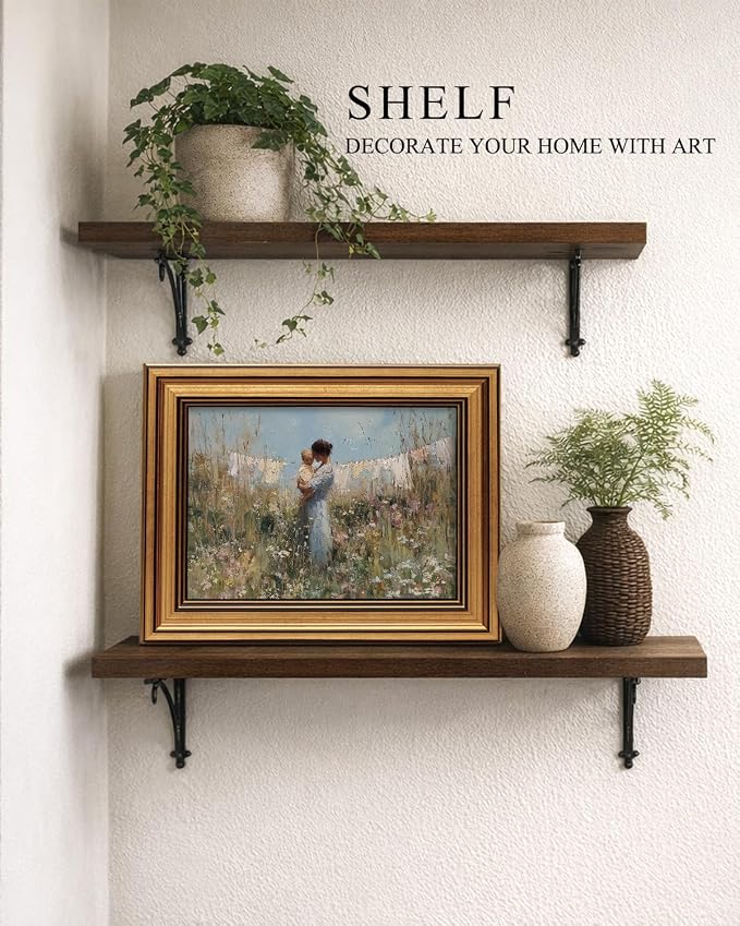 ARPEOTCY Vintage Gold Framed Canvas Wall Art, 8x10 Mother and Child Floral - Image 3