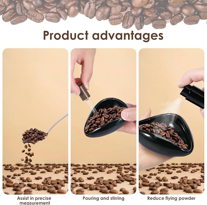 FE Coffee Bean Dosing Cup and 10ml Spray Bottle Set Ceramic Coffee Dosing Tray - Image 2