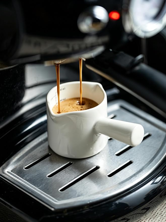 Espresso Measuring Cup, Ceramic Espresso Cup Double Spouts Expresso Shots Cup - Image 3