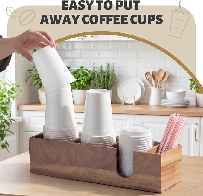 Novabright Acacia Wood Coffee Cup Holder - Image 4