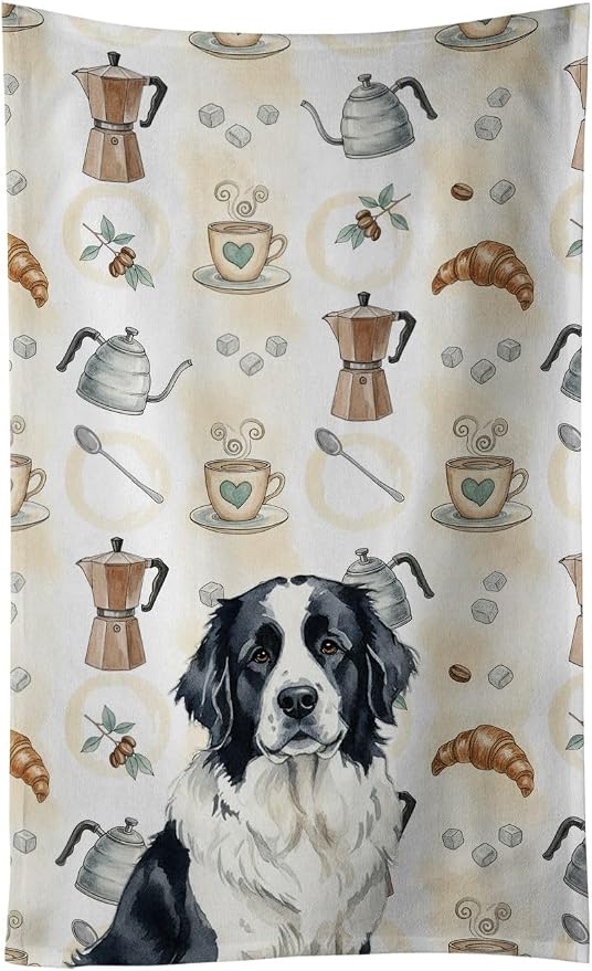 Caroline's Treasures Landseer Newfoundland Coffee Bar Kitchen Towel Velour by CarolinesTreasures