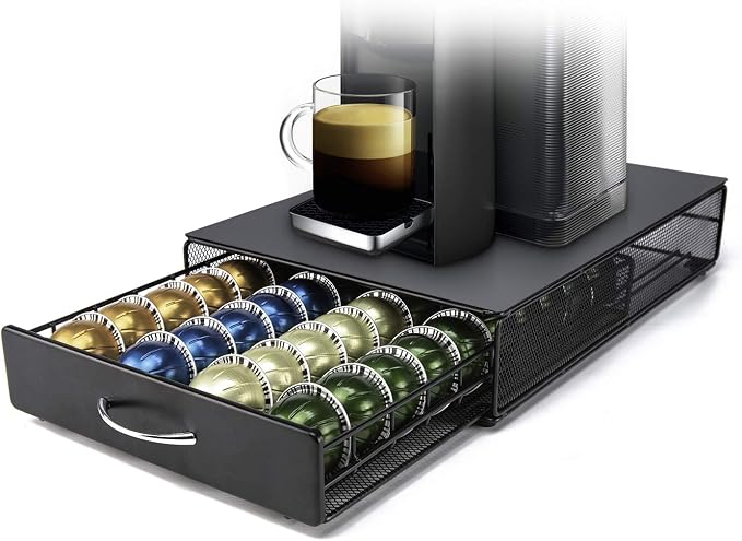 HiveNets Nespresso Vertuoline Capsule Storage Drawer Vertuo Coffee Holder Metal by HiveNets