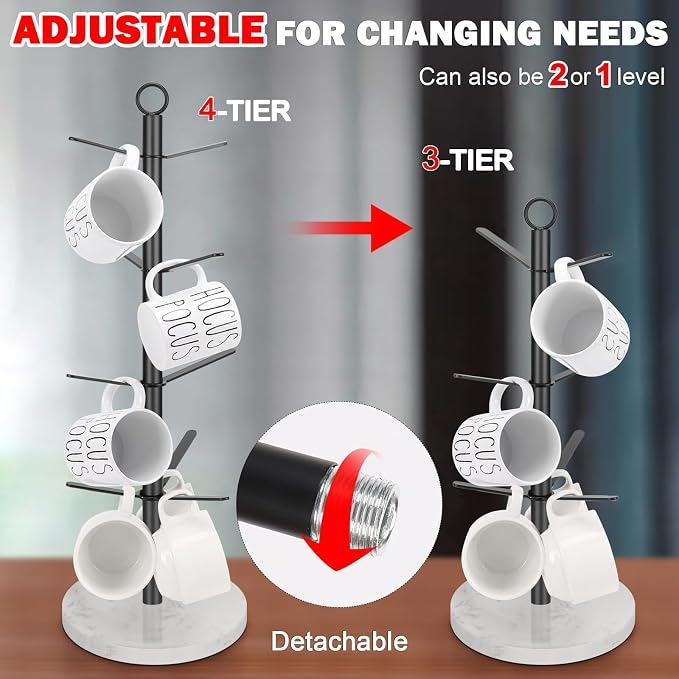 Mug Holder Tree, Coffee Cup Stand Holder, Thick Base Mug Rack - Image 5