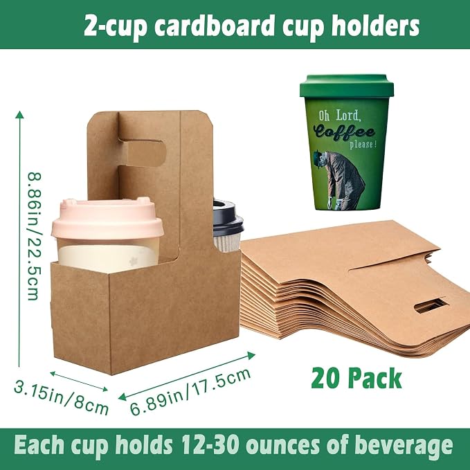 20 Pack Kraft Drink Carrier - Image 2