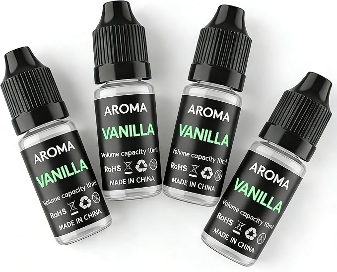Cocktail Bubble Smoke Gun Accessories, 4 x 10ml Vanilla Essential Oils & 4 x by LWRT