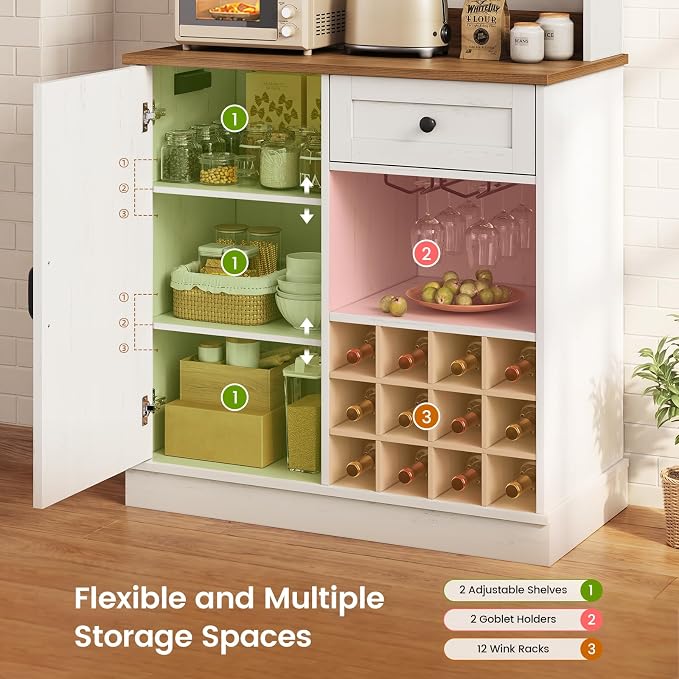 57.5" Tall Farmhouse Coffee Bar Cabinet - Image 7