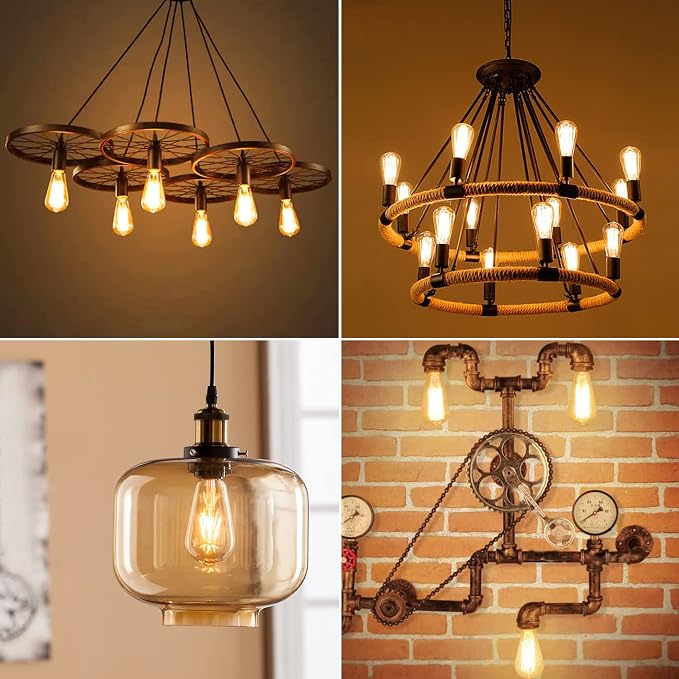 LVWIT Vintage Edison Light Bulb ST21 LED Filament Bulb 5.5W Dimmable 2500K Warm - Image 3
