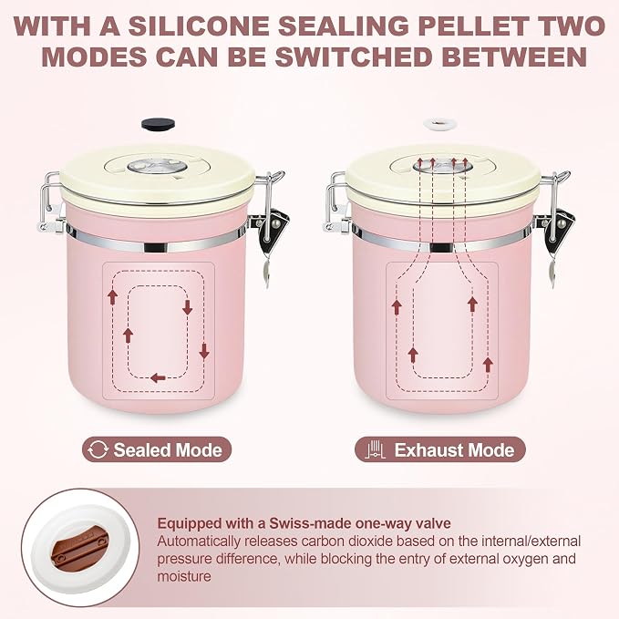ShanSon Coffee Canister Airtight, Stainless Steel Bean Storage Container - Image 2