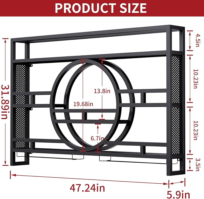 3-Tiers 47in Wine Rack Wall Mounted - Image 3