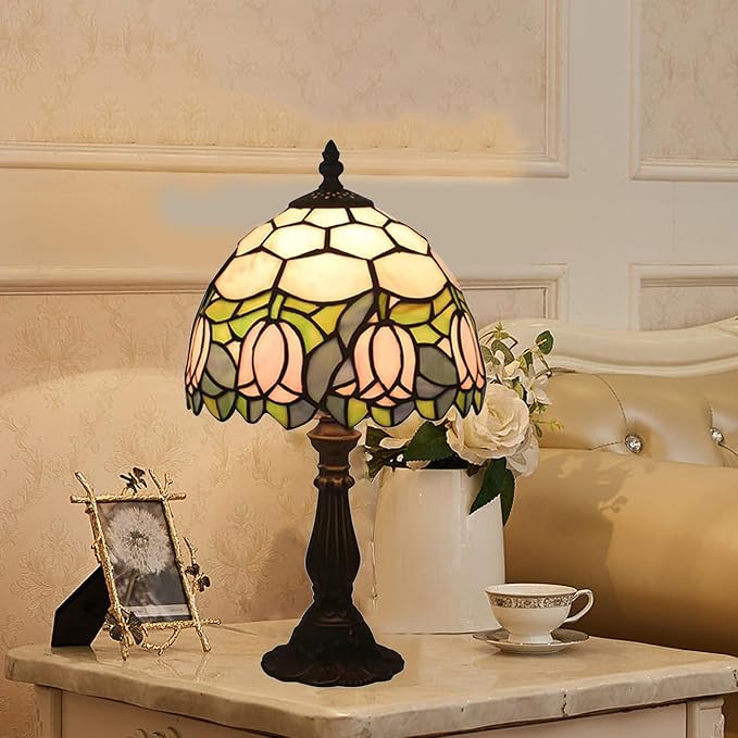 Tiffany Style Table Lamp, 8 Inch Small Antique Lamp, - Image 6