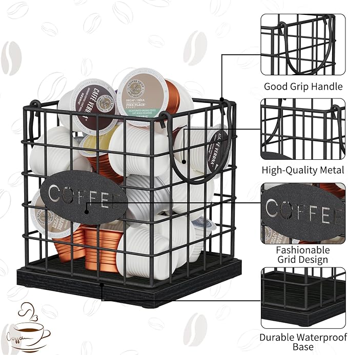 YINMIT K Cup Holder Organizer, Sturdy Coffee Pod Holder Organizer, 35 Kcup - Image 5