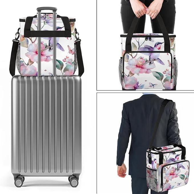 Hummingbird On Flower Coffee Maker Carring Bag, Large Insulated Storage - Image 7
