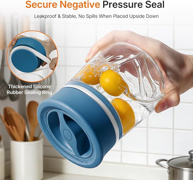 Airtight Glass Jar with Rotary Lid, 17oz Borosilicate Glass Storage Container - Image 4