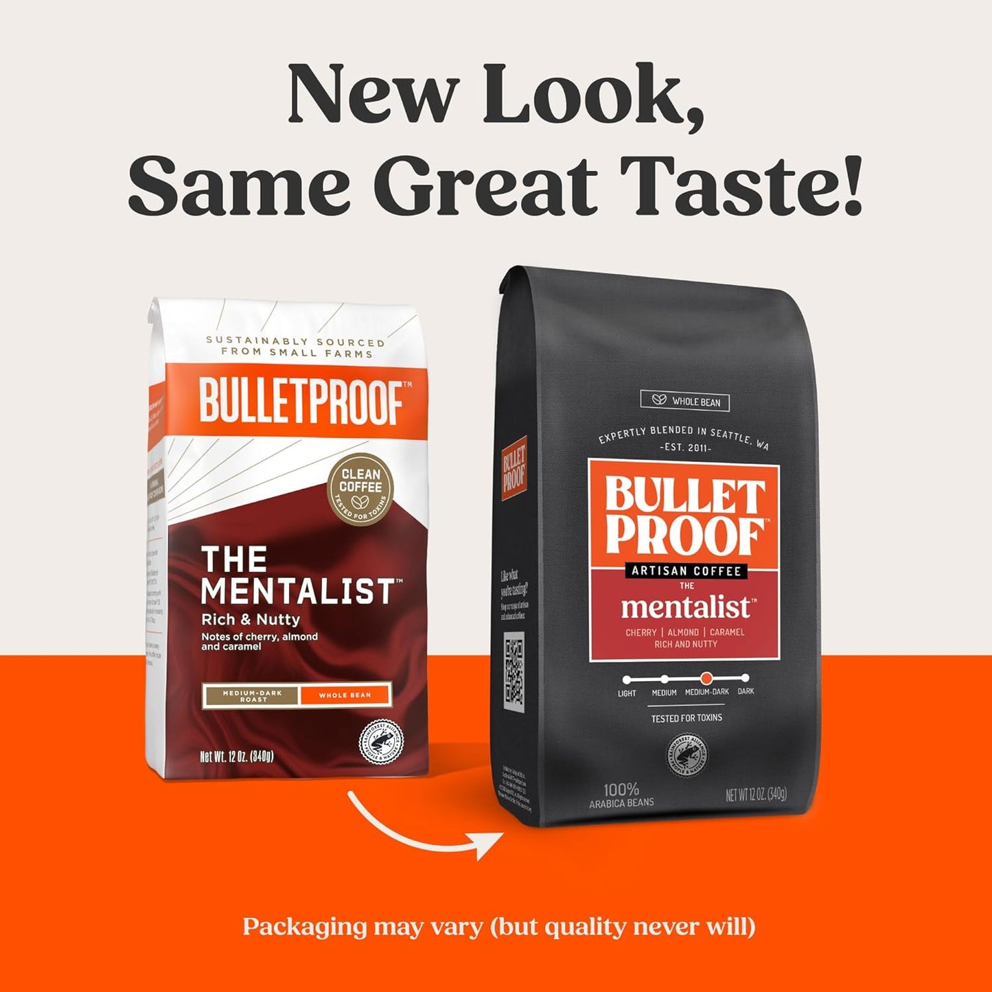 Bulletproof The Mentalist Medium-Dark Roast Ground Coffee, 12 Ounces, Clean Coffee Tested for Toxins, Packaging May Vary