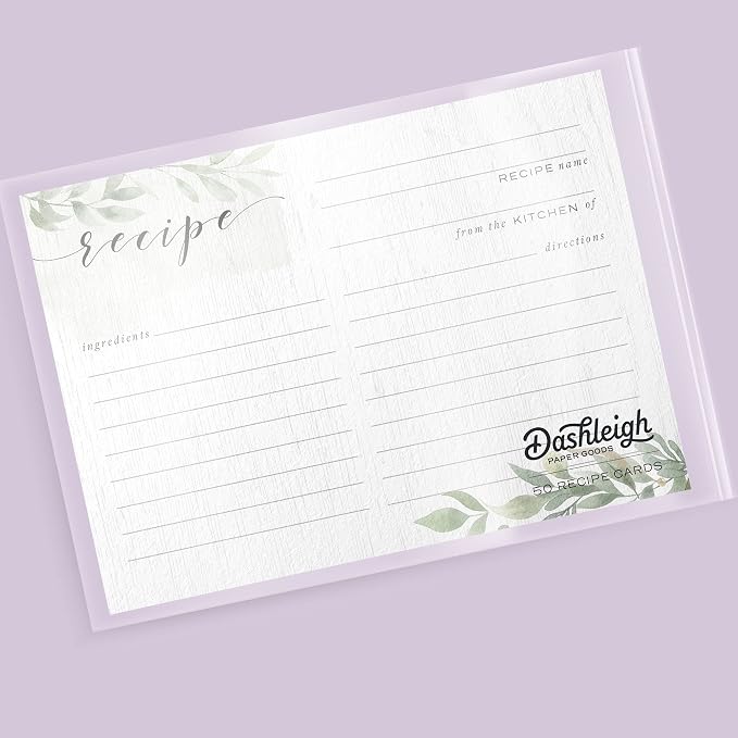 Farmhouse Greenery Recipe Cards from Dashleigh, 48 Cards, 4x6 inches, Sage - Image 6