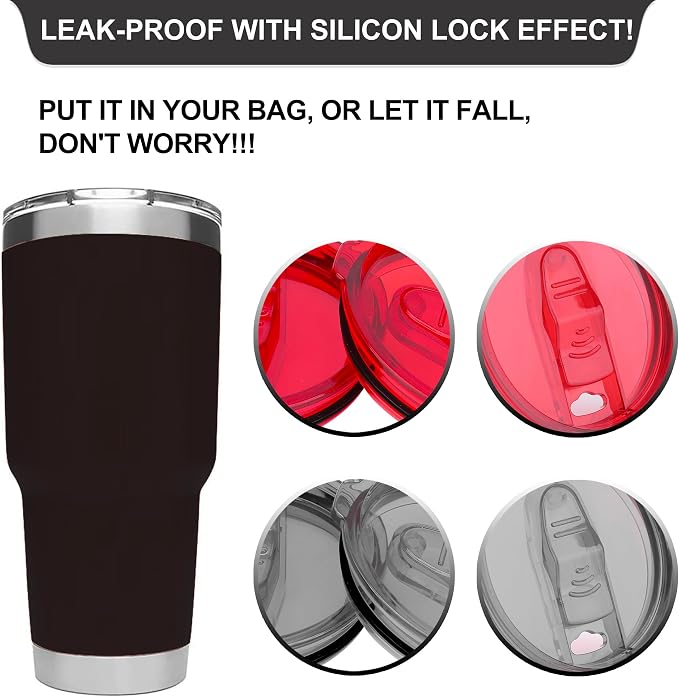 4 Replacement Lids for 30oz Stainless Steel Tumbler Lids - Image 3