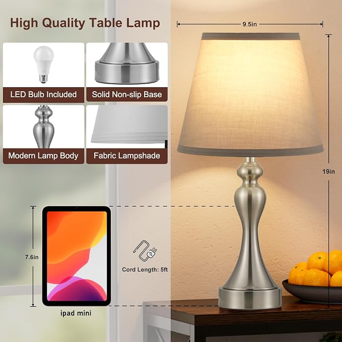 Seealle Touch Lamps for Nightstand - Image 6