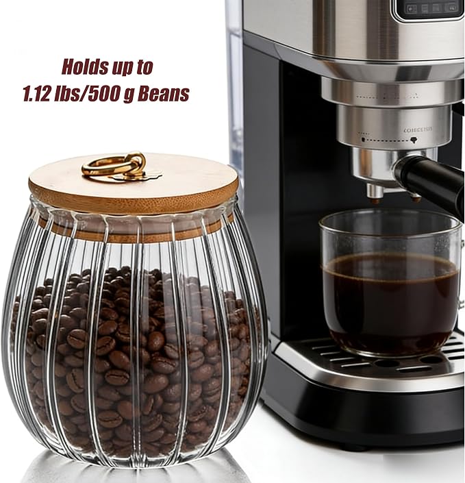 FANTESTICRYAN Glass Coffee Nuts Canister Airtight Storage Jar Petal Decorative - Image 3