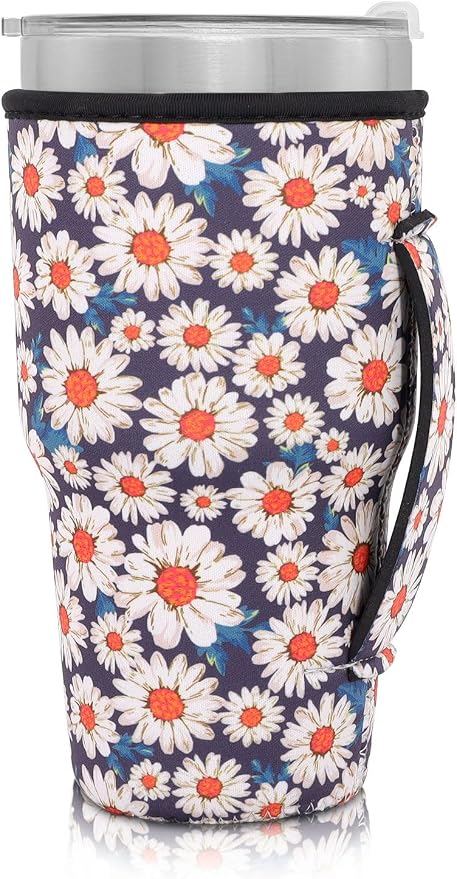Reusable Iced Coffee Cup Sleeve Neoprene Insulated Sleeves Cup Holder - 32oz by AJLTPA