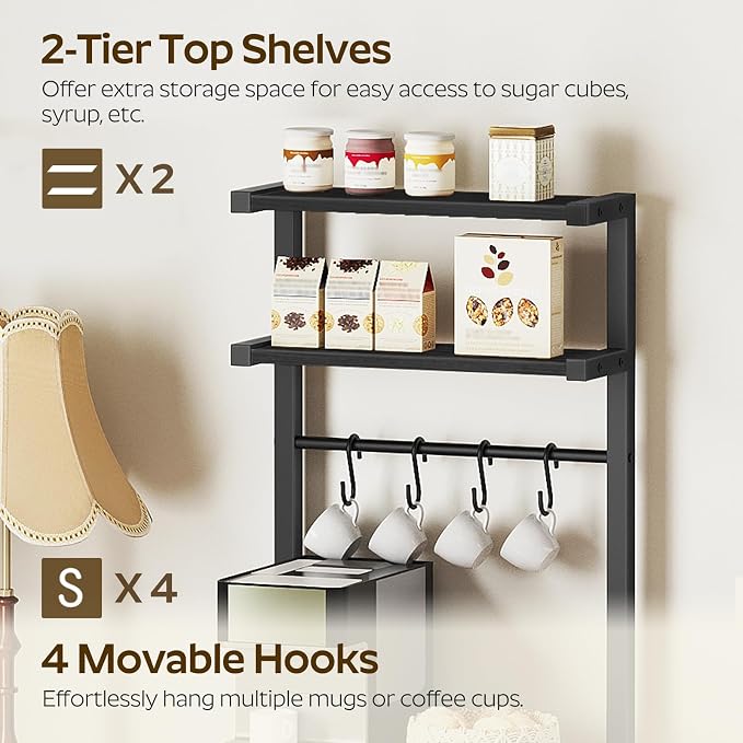 YATINEY Bakers Rack, 5-Tier Coffee Bar Station, Coffee Stand - Image 6