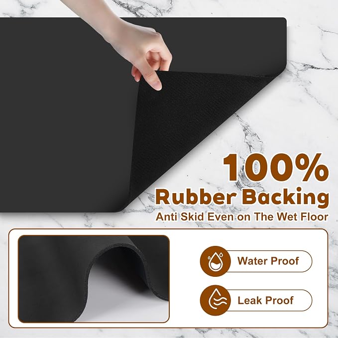 Coffee Mat Hide Stain Rubber Backed Absorbent Cuttable Dish Drying Mat - Image 5