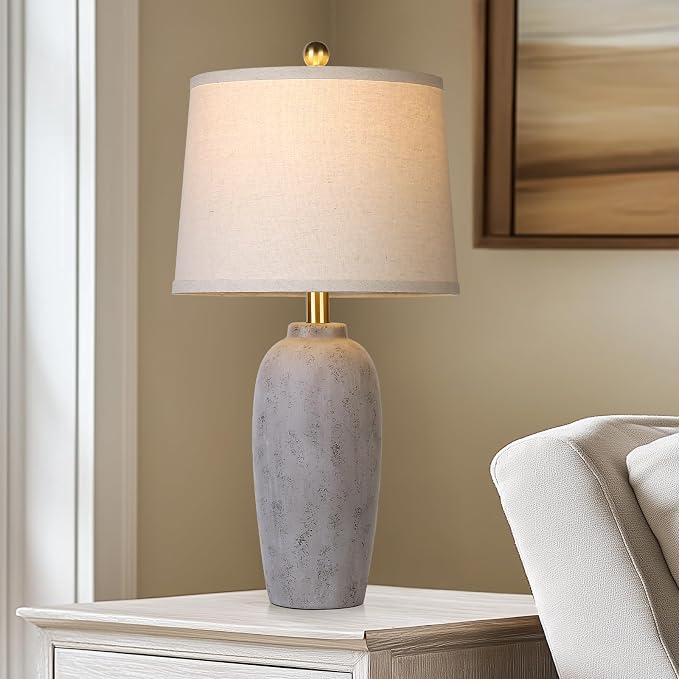 25“ Jar Table Lamps Set of 2, Ceramic Bedside Lamps - Image 9