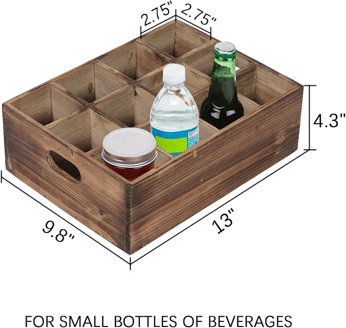 Farmhouse Wooden Storage Crate for Decoration 13 x 10 inches, Rustic Small Beer - Image 2