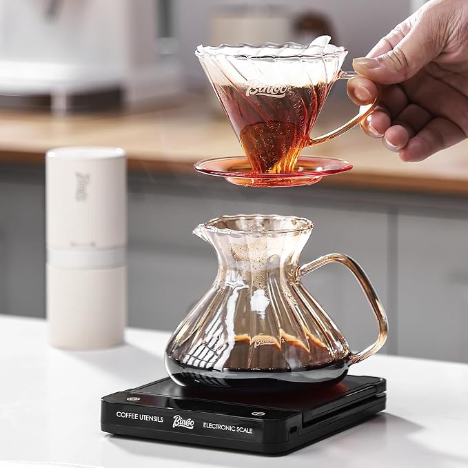 Bincoo Pour Over Coffee Maker Set, 650ML Borosilicate Glass Carafe - Image 8