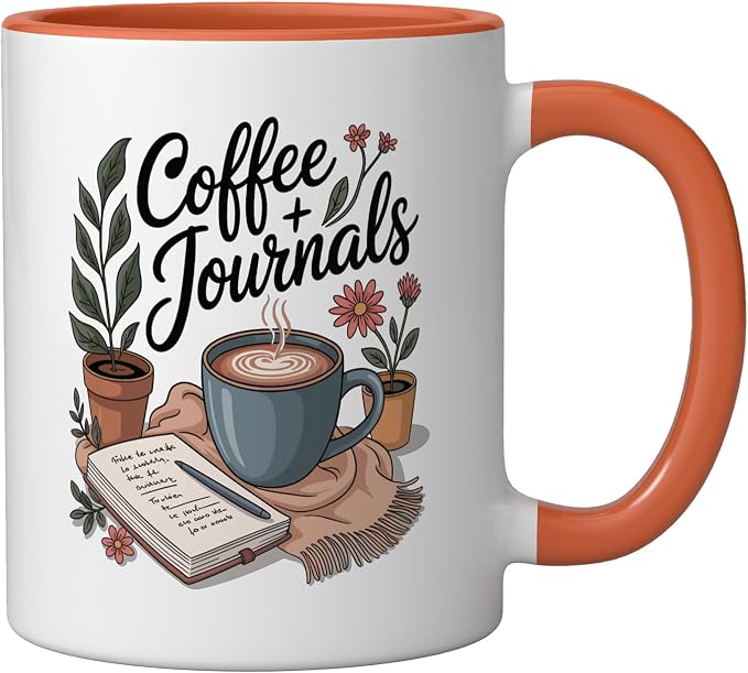 Coffee and Journals Ceramic Mug - Image 2