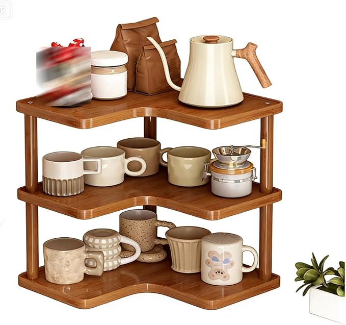 Corner Mug Organizer, Coffee Mug Display Rack, Mug Holder Countertop, Kitchen by Unknown