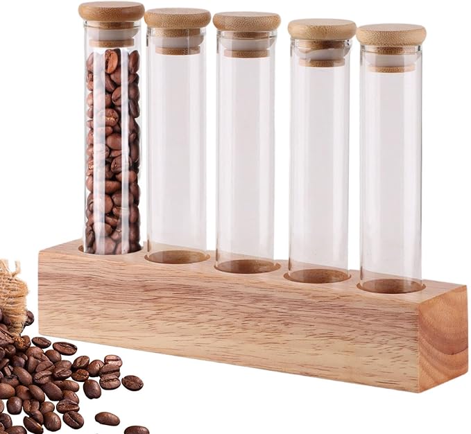 Single Dose Coffee Bean Storage Tubes Glass Coffee Beans Storage Containers - Image 5