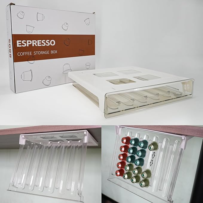 Under Cabinet Coffee Pod Drawer, 30 Pod Capacity, Compatible - Image 3
