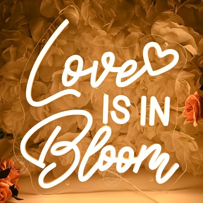 SYLHOME Love Is In Bloom Led Neon Light Sign Heart Bedroom Nursery Wall Sign by SYLHOME